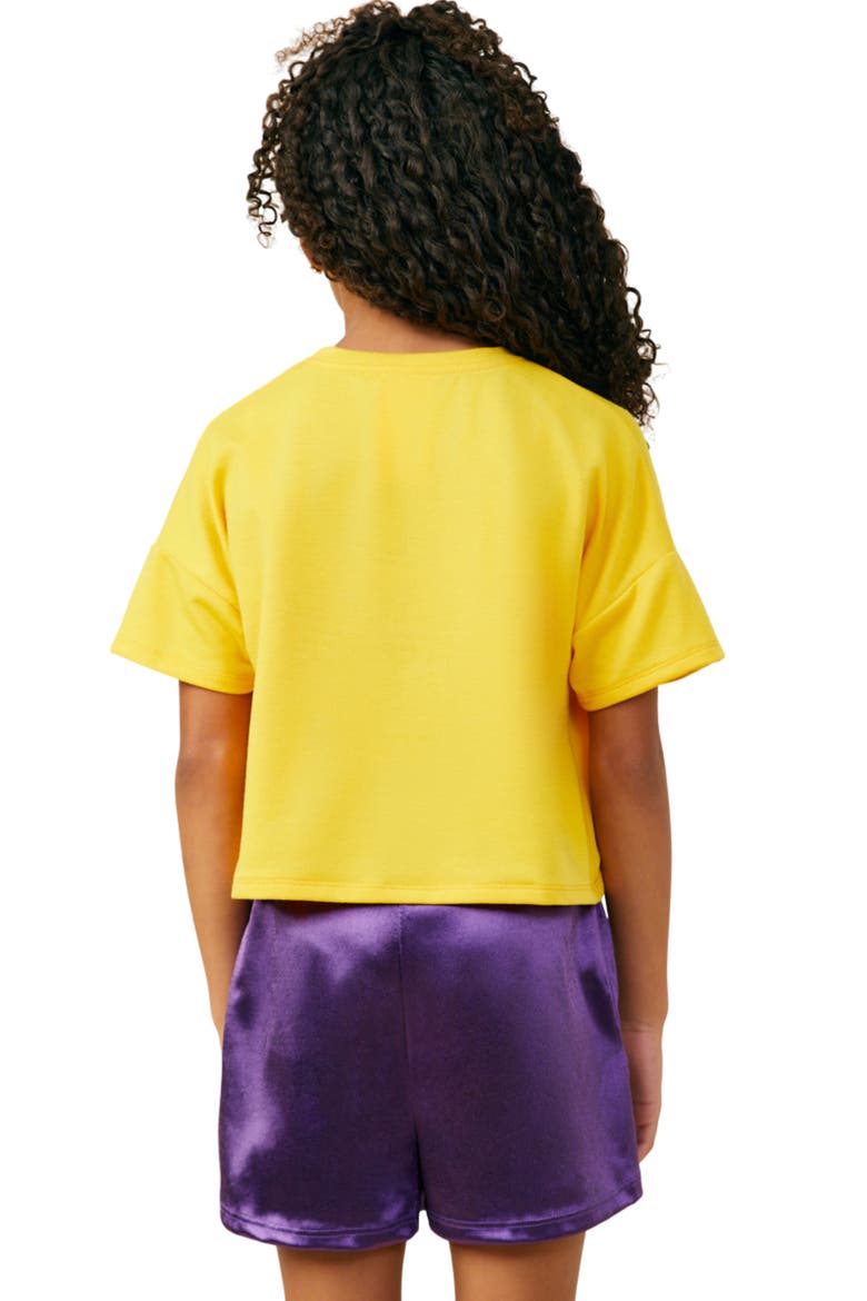 Kids' Gameday Football Sequin Graphic Tee, Alternate, color, YELLOW