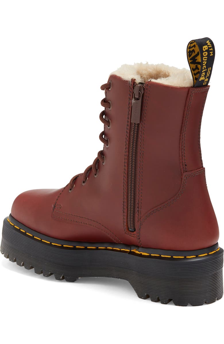 Dr. Martens Jadon Abruzzo Faux Fur Lined Lug Sole Combat Boot, Alternate, color,