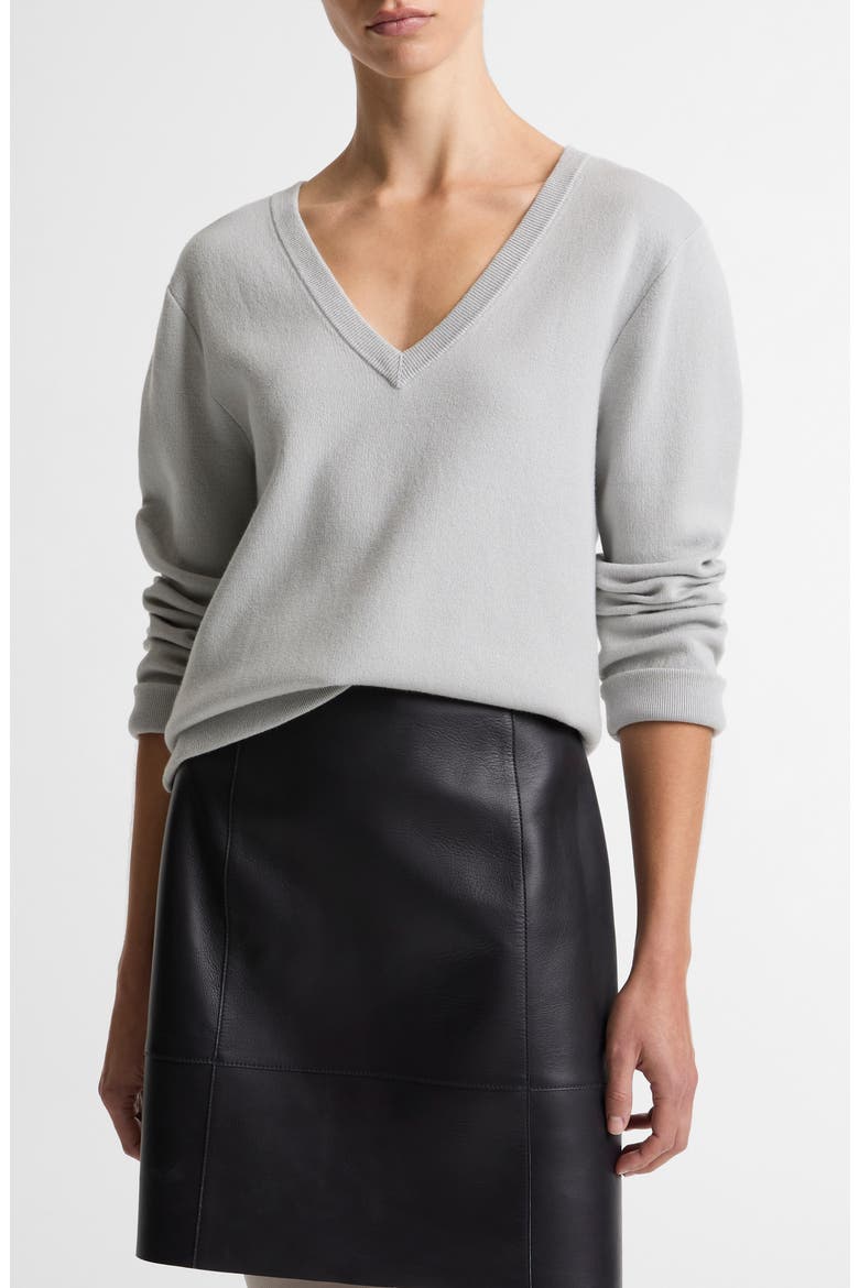 Double Face V-Neck Sweater, Main, color, PALE TIDE