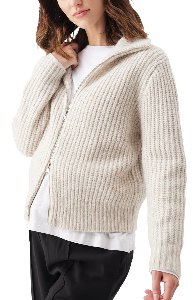 Ripe Maternity Layla Zip Through Knit, Alternate, color, Oat Marle