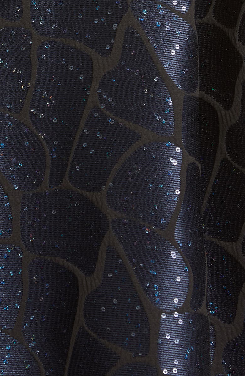 Talbot Runhof Giraffe Sequin Jacquard Cocktail Dress, Alternate, color, 