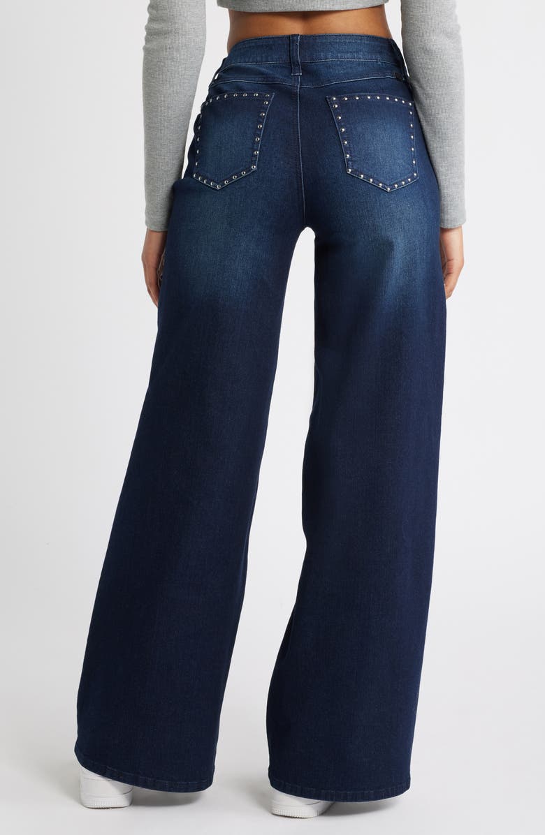 1822 Denim Studded High Waist Wide Leg Jeans, Alternate, color, 