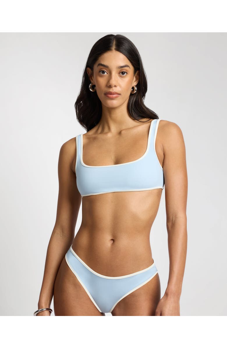 Onia Claire Square Neck Bikini Top, Main, color, Sky/White