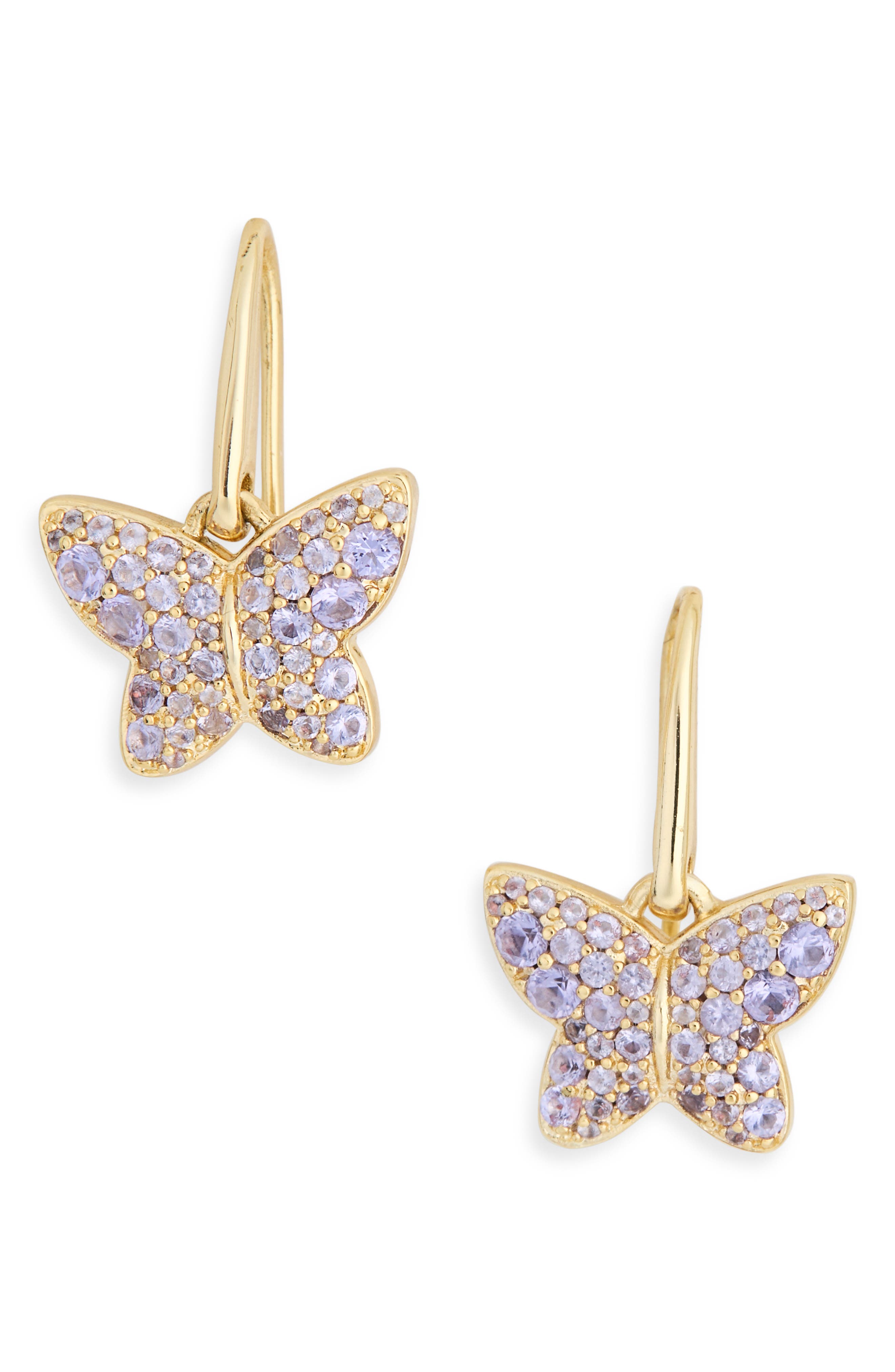 Lillia Crystal Butterfly Drop Earrings