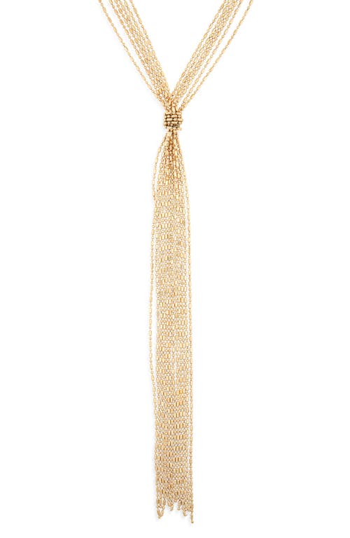 Nordstrom Multistrand Bead Chain Y-necklace In Gold