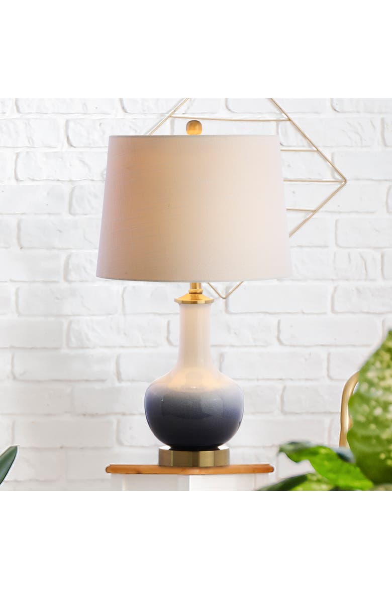 Gradient Ceramic/Brass LED Table Lamp, Main, color, White/Navy