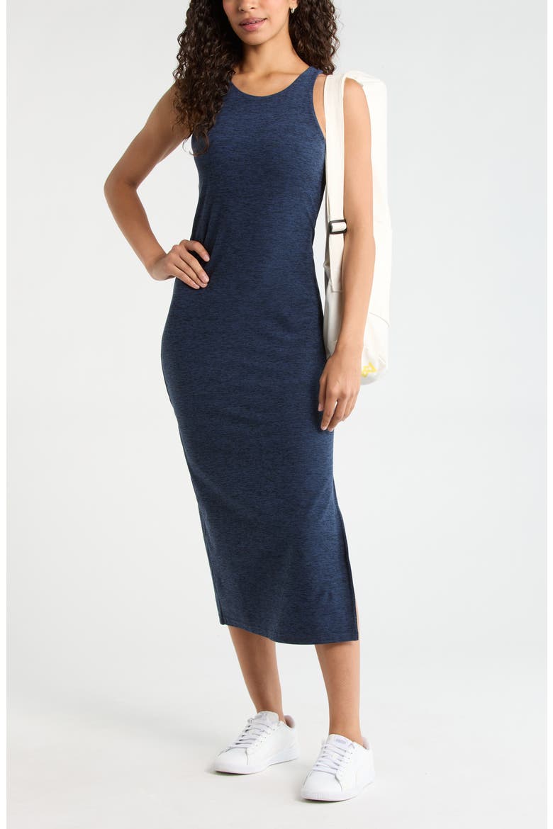 Renew Mélange Midi Tank Dress, Alternate, color, NAVY SAPPHIRE MELANGE