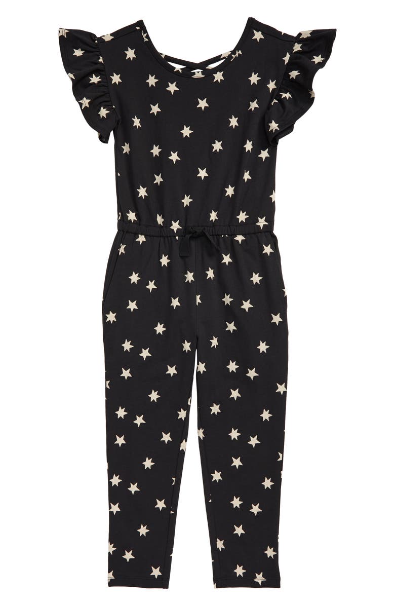 Tea Collection Scoop Back Ruffle Jumpsuit, Main, color, 