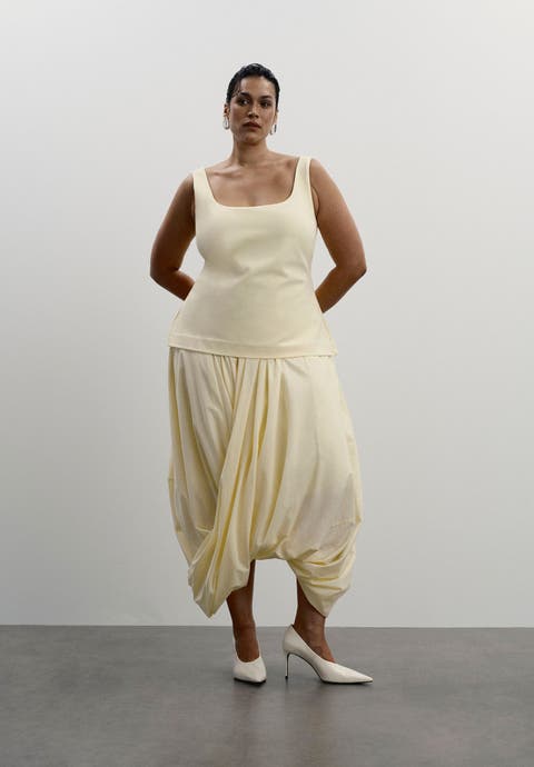 Draped Hem Maxi Dress
