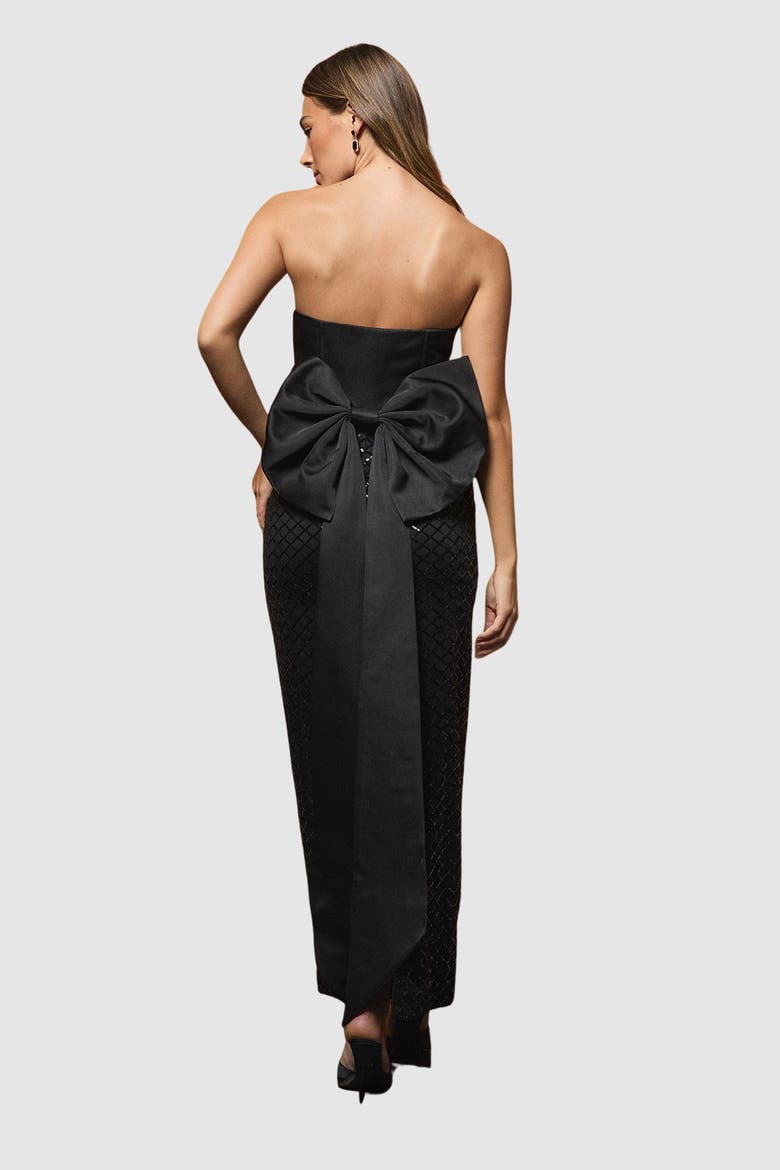 Sequin Bandeau Column Dress, Alternate, color, Black