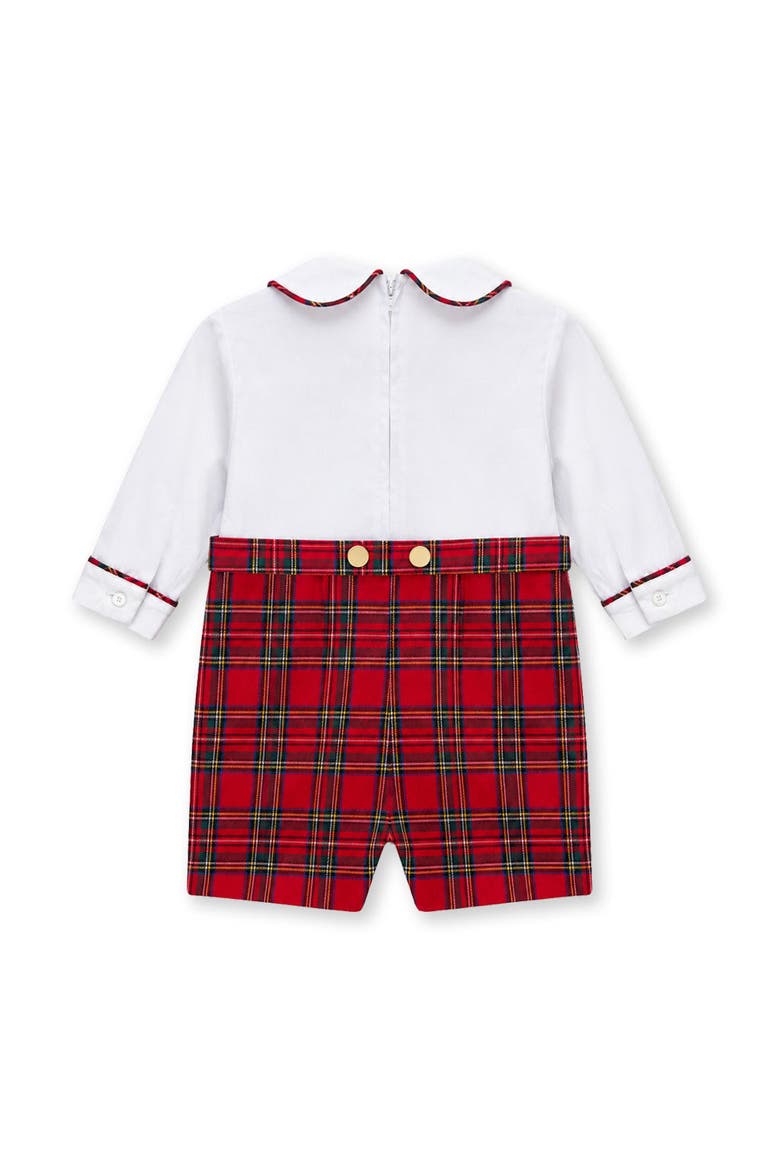 Pique & Plaid Long Sleeve Shortall, Alternate, color, Red Multi Plaid