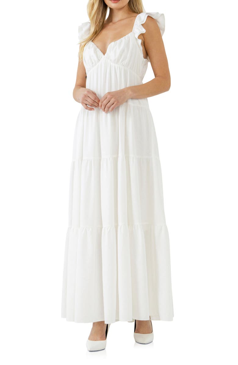 Endless Rose Flutter Sleeve Maxi Dress, Main, color,