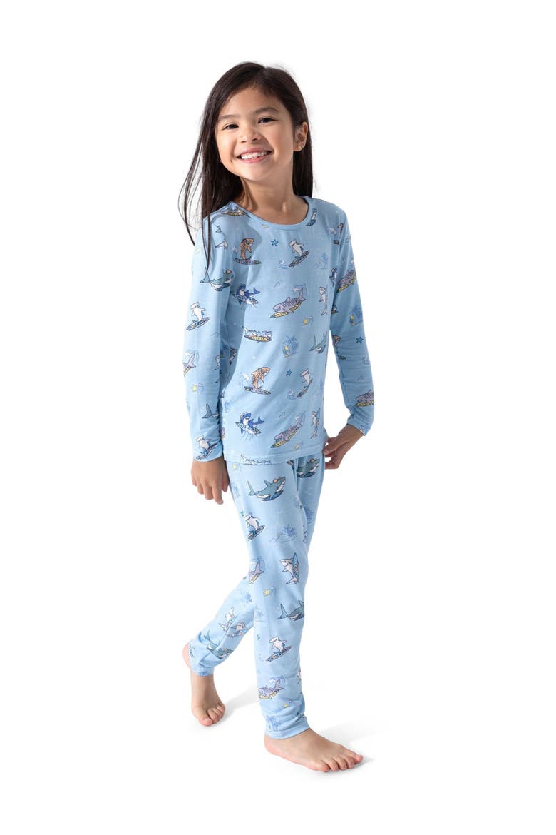 Kids' Shark School Set of 2 Piece Pajamas, Alternate, color, Shark School