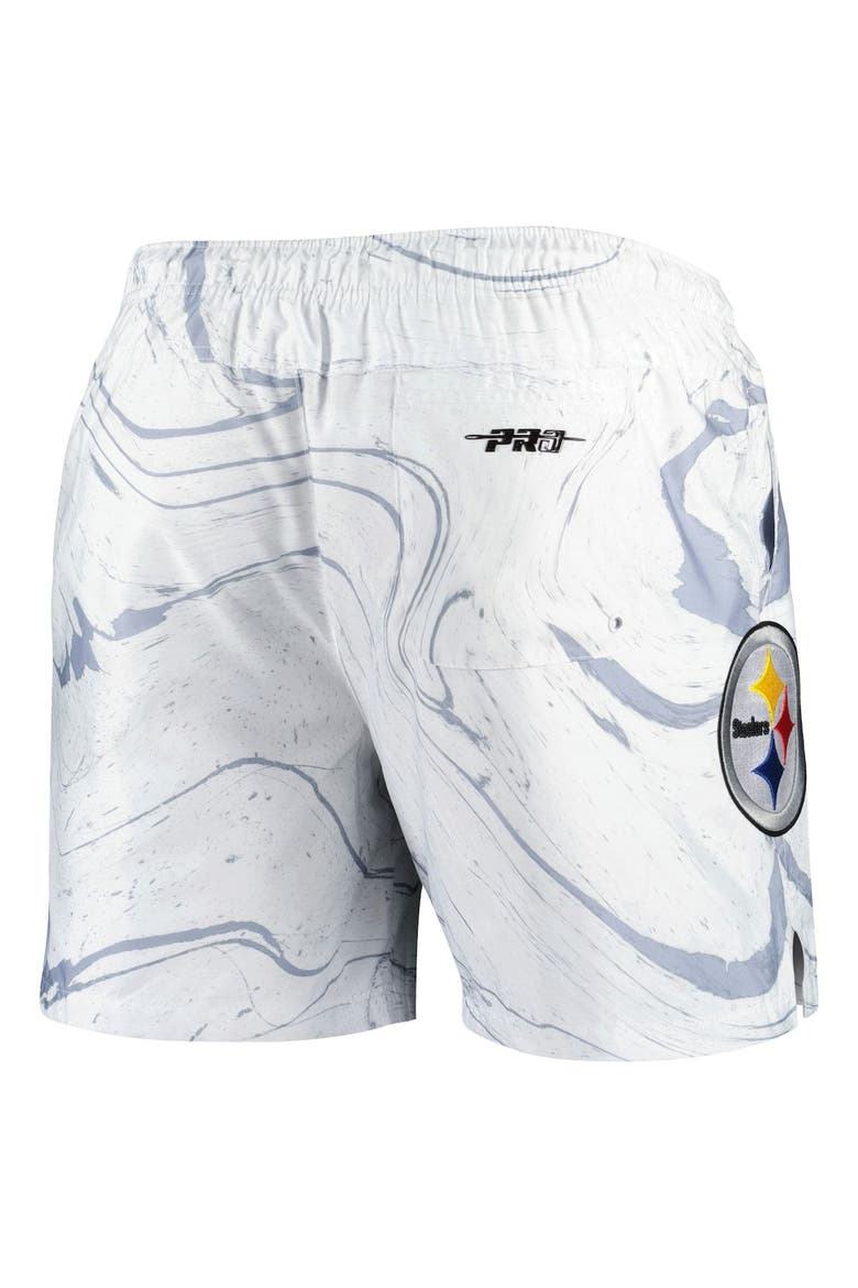 Men's Pro Standard White Pittsburgh Steelers Allover Marble Print Shorts, Alternate, color, White
