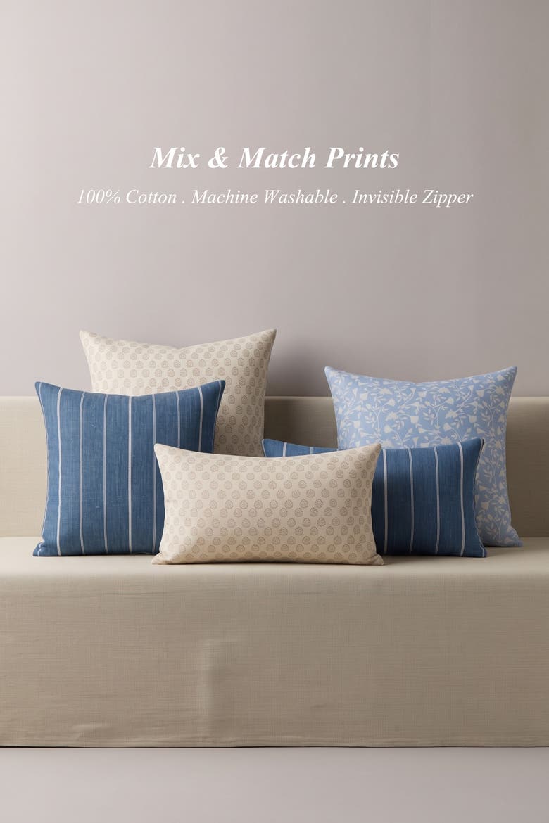 Loma Striped Lumbar Pillow Cover, Alternate, color, Vista Blue