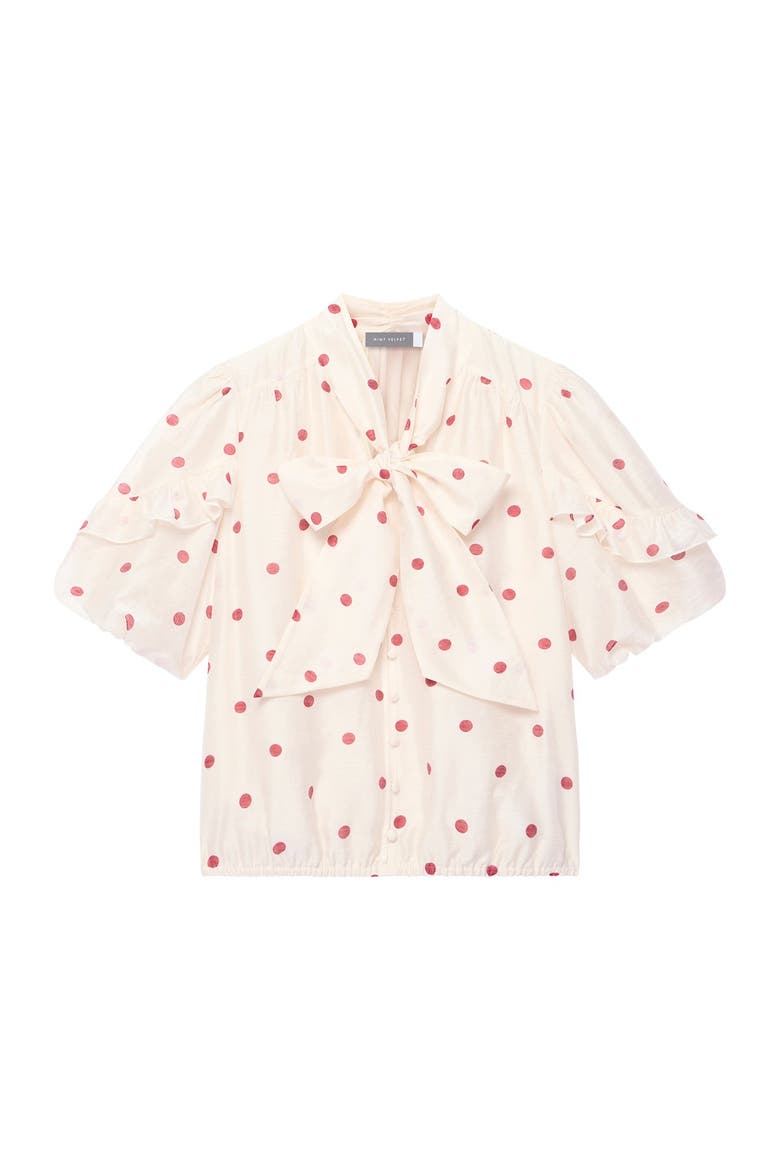 Polka Dot Blouse, Alternate, color, Red