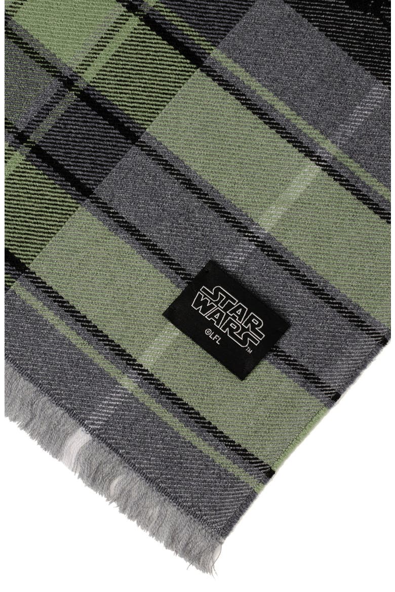 Star Wars™ - The Child Plaid Merino Wool Scarf, Alternate, color, GRAY