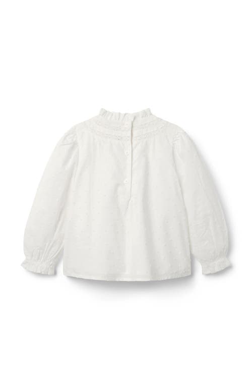 Janie And Jack The Pintuck Lace Top In White