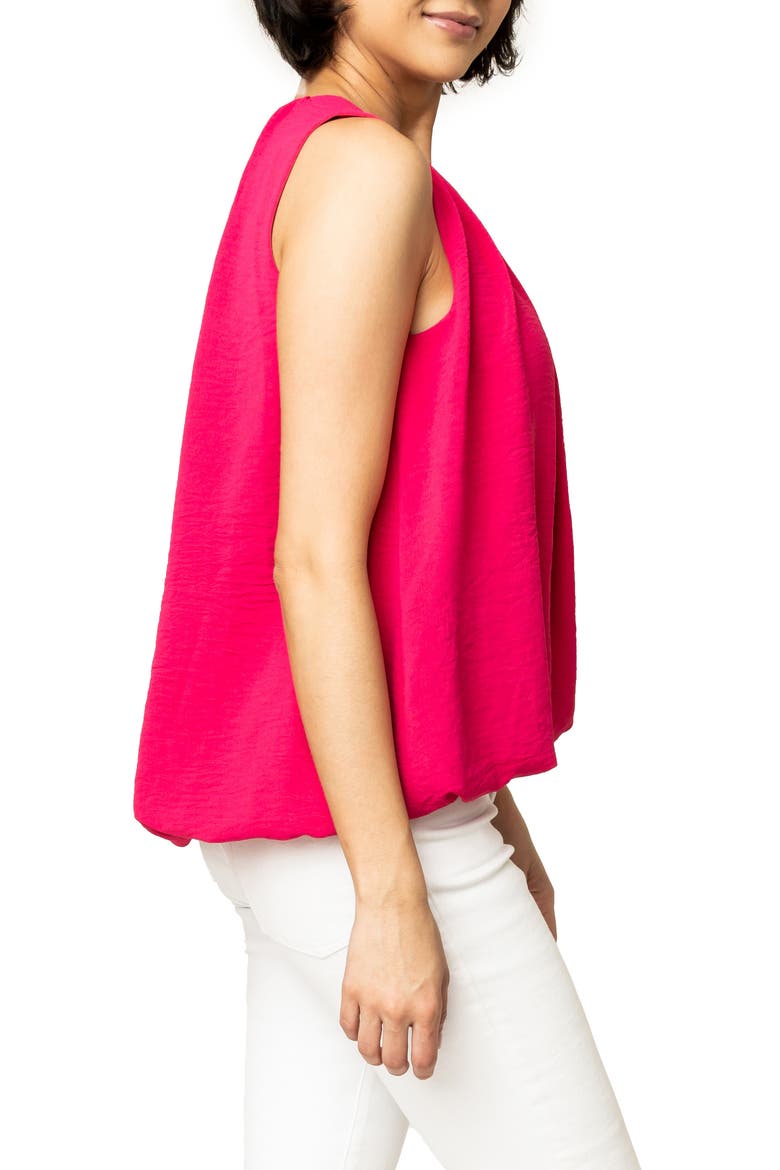 Sleeveless Bubble HemTop, Alternate, color, FUSCHIA PINK