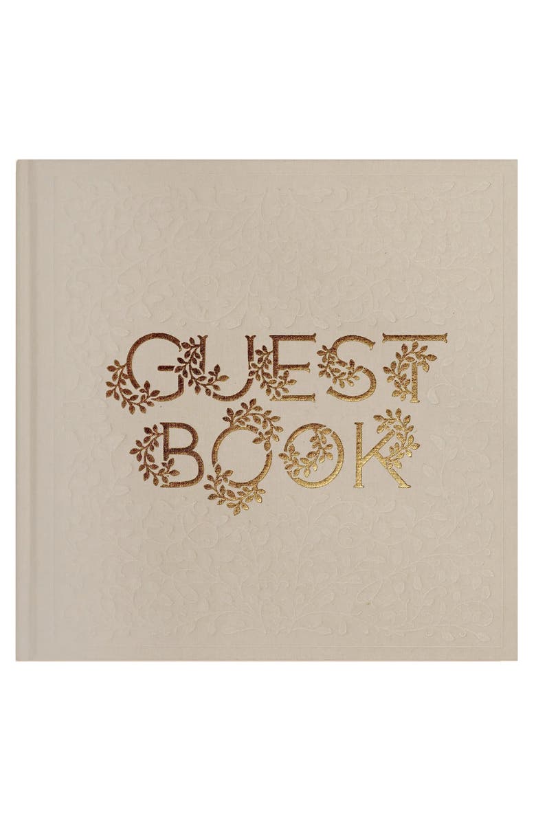 Paige Tate & Co. Wedding Guest Book, Main, color, Beige