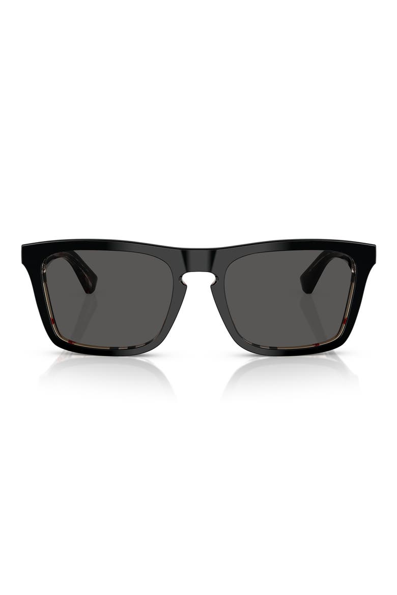 57mm Square Sunglasses, Main, color, DARK GREY