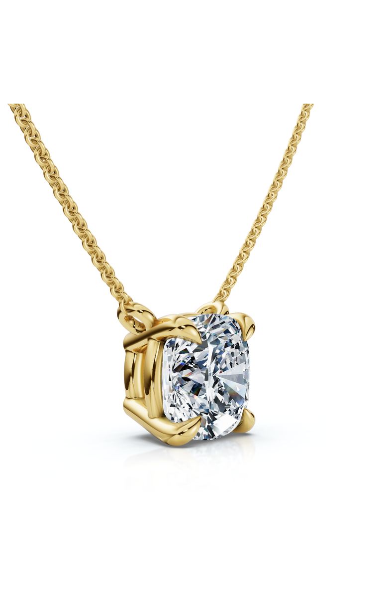 Bliss Diamond 1Ct Cushion Solitaire Diamond Pendant 14k Gold 18" Necklace Lab Grown, Main, color, Yellow Gold