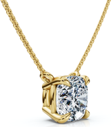 Bliss Diamond 1Ct Cushion Solitaire Diamond Pendant 14k Gold 18" Necklace Lab Grown