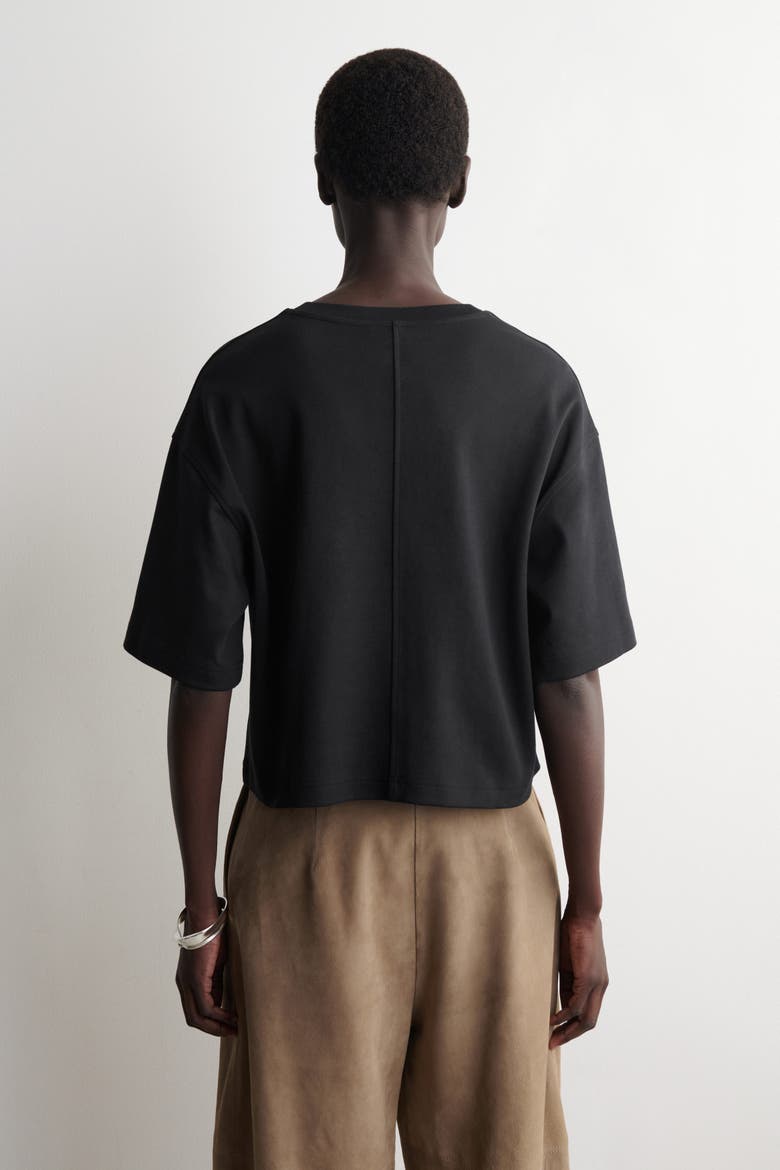 Oversized Boxy Cotton T-shirt, Alternate, color, BLACK