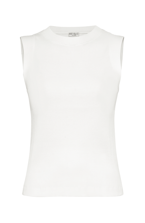 BRUNELLO CUCINELLI BRUNELLO CUCINELLI RIBBED JERSEY TOP 