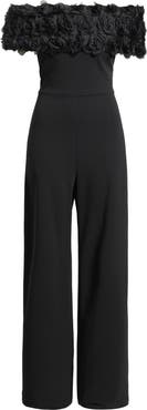 Eliza J Rosette Off the Shoulder Wide Leg Jumpsuit
