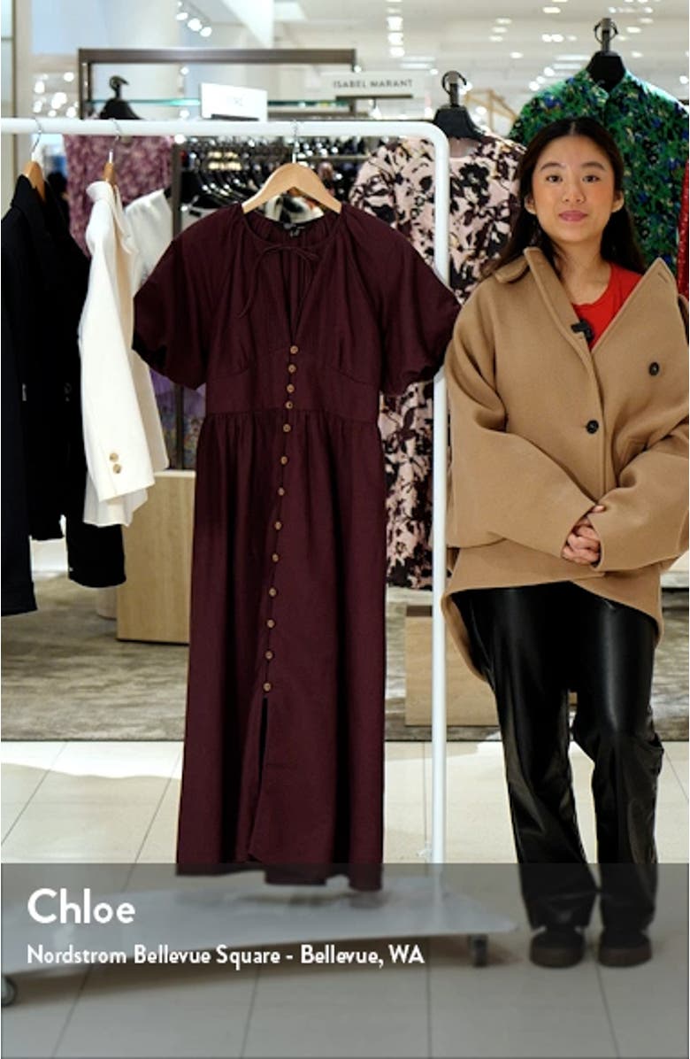 Isabella Button Front Linen & Organic Cotton Maxi Dress, sales video thumbnail