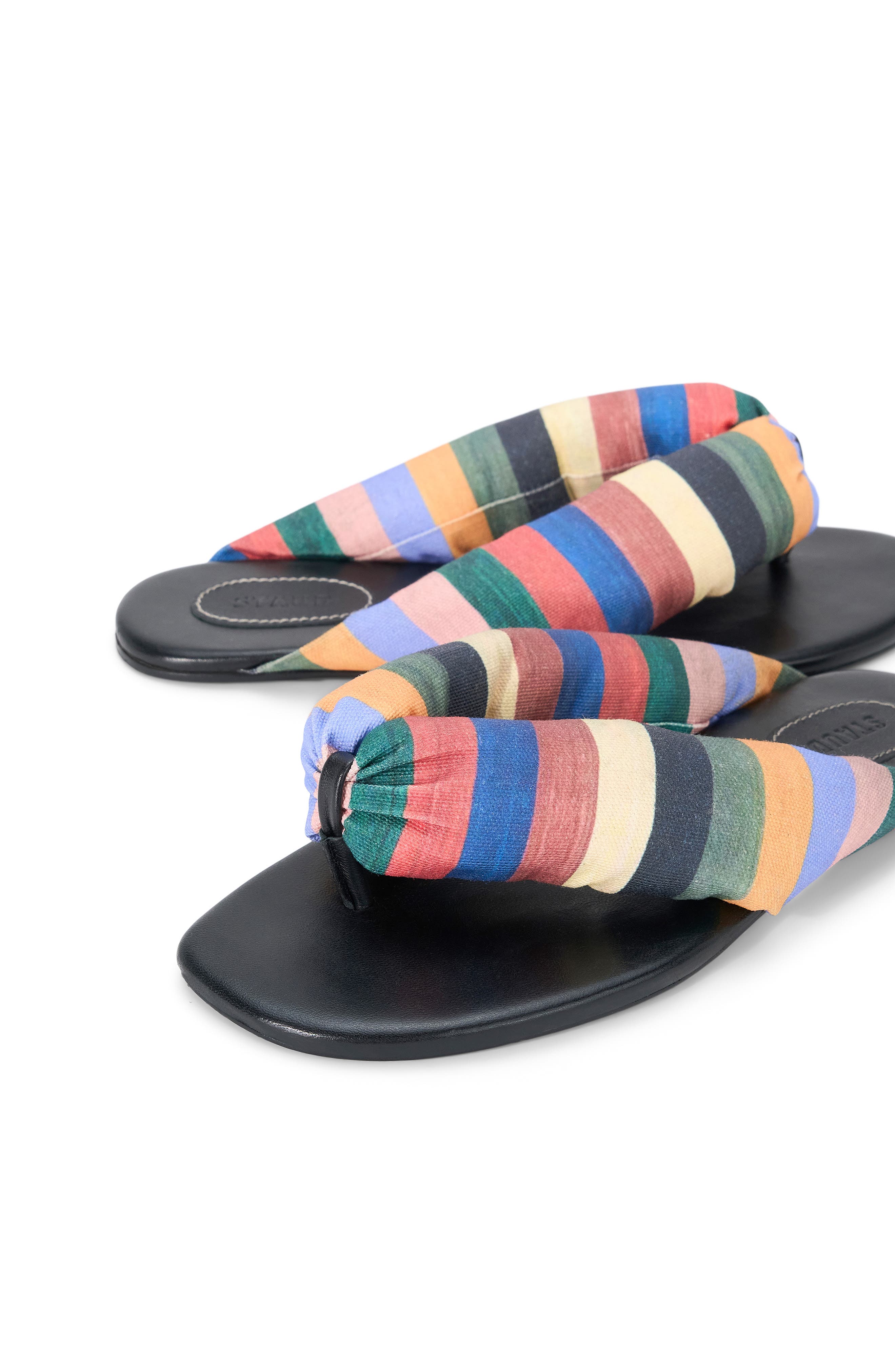 STAUD Juno Thong Sandal, Alternate, color, Artist Stripe