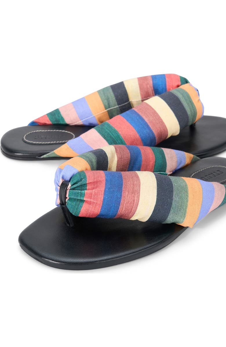 STAUD Juno Thong Sandal, Alternate, color, Artist Stripe