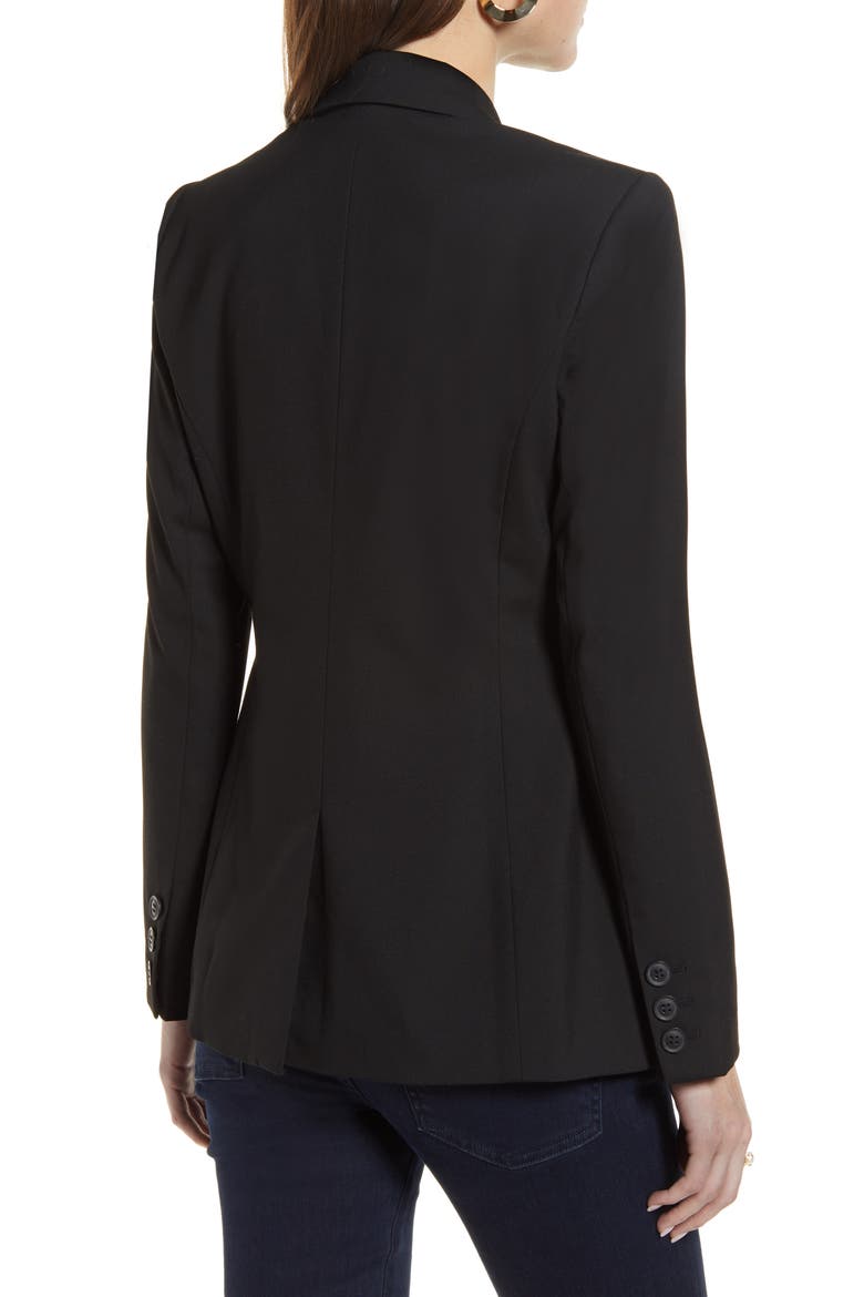 One Button Blazer, Alternate, color, BLACK