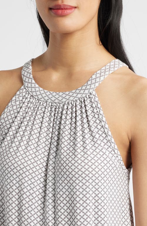 Shop Loveappella Tile Print Knit Tank In Grey Tile