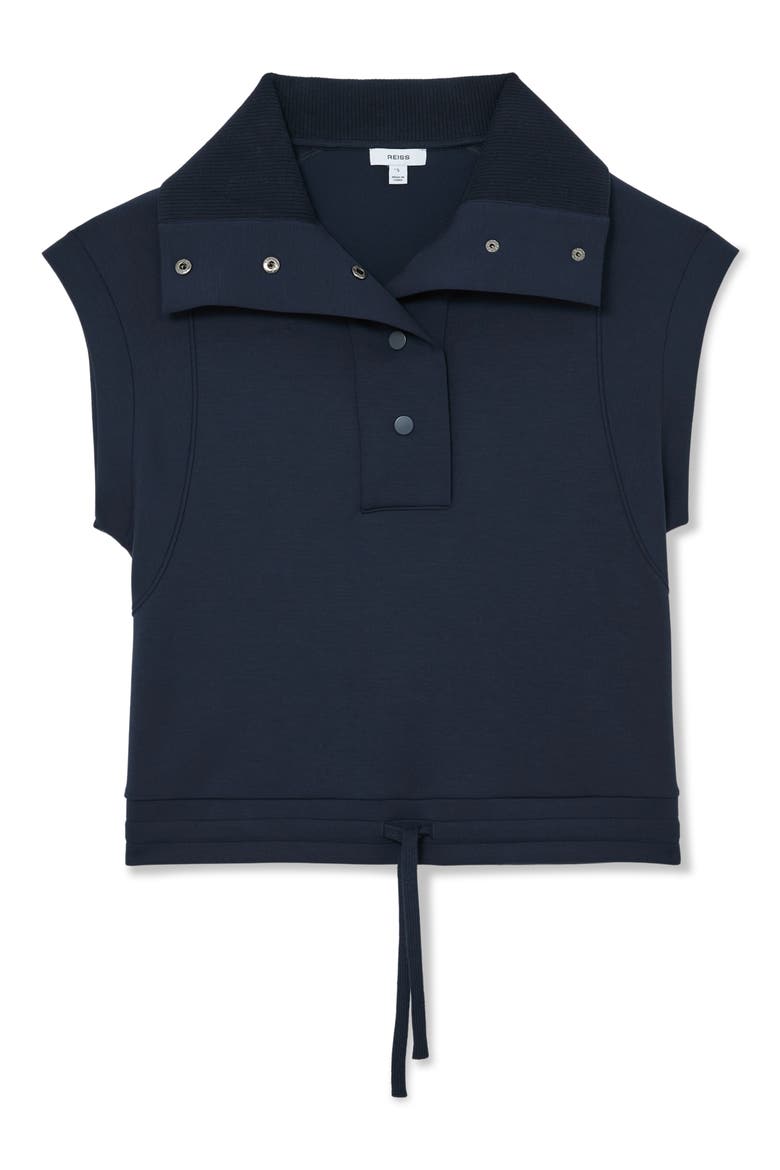 Phoebe Snap Collar Top, Alternate, color, NAVY