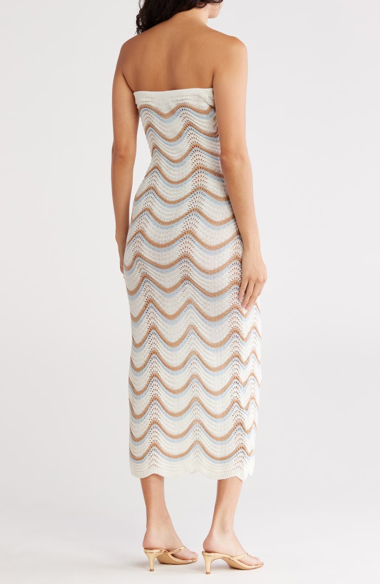 Strapless Wavy Pointelle Maxi Dress