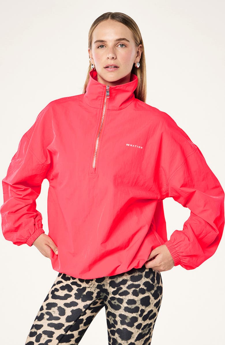 P.E Nation Engage Half Zip Windbreaker, Alternate, color, Diva Pink