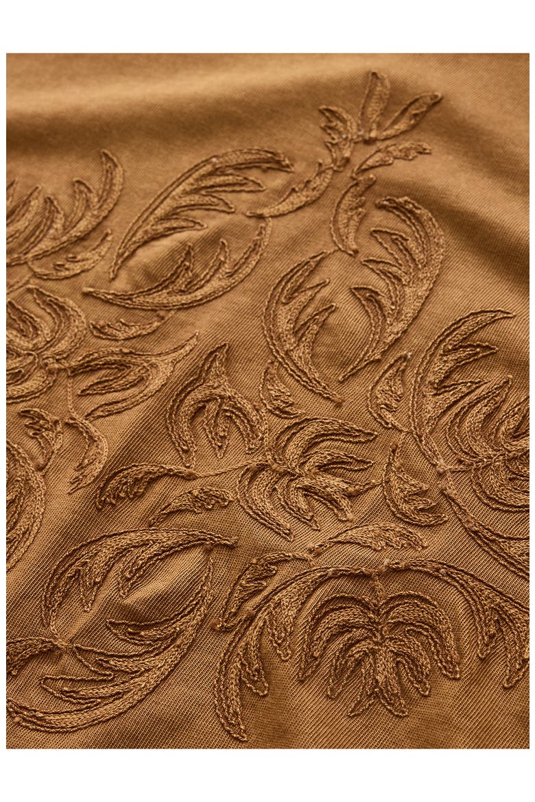 Embroidered T-Shirt, Alternate, color, SIENNA BROWN