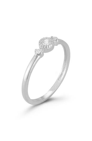 Glaze Jewelry Sterling Silver 3-stone Ring In Silver