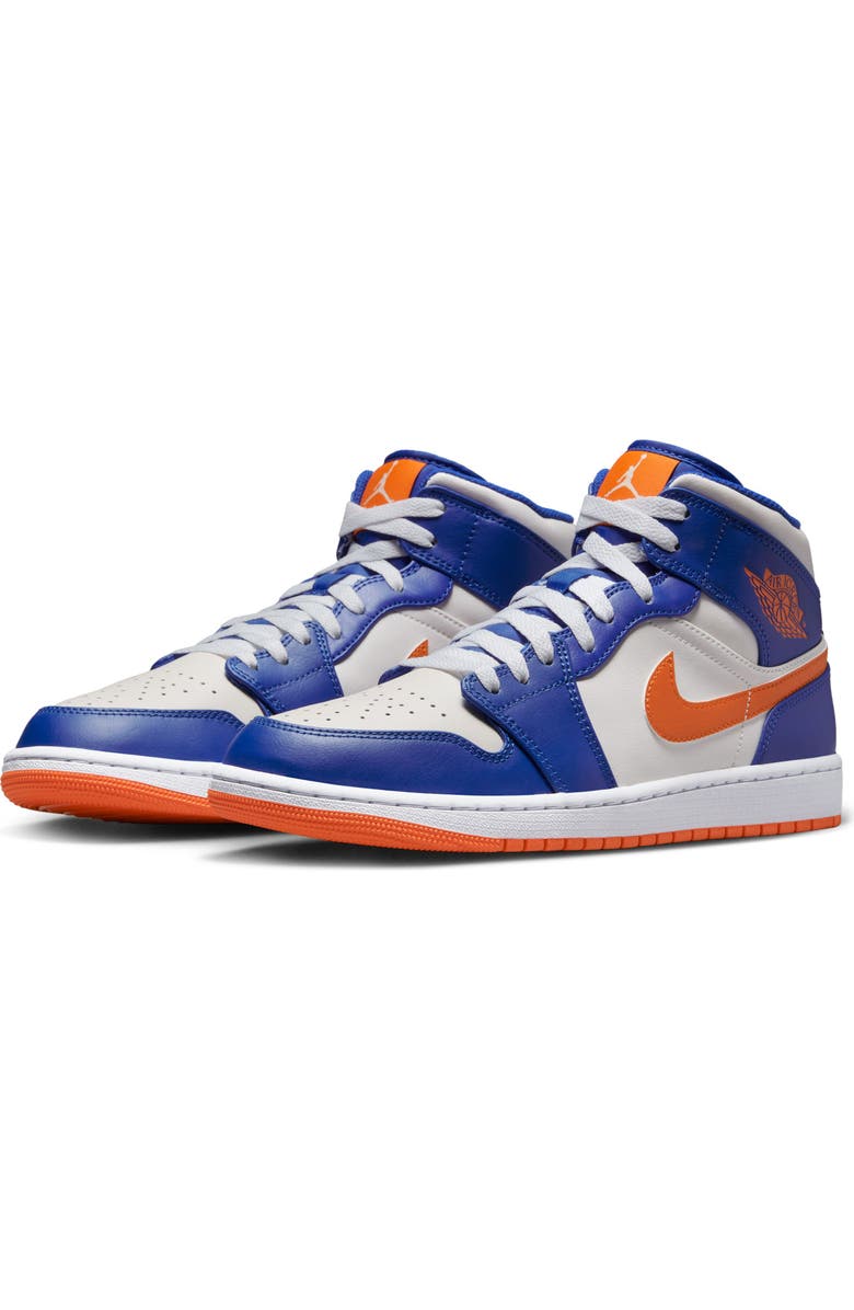 Jordan Air Jordan 1 Mid Sneaker, Main, color, Game Royal/ Orange/ White