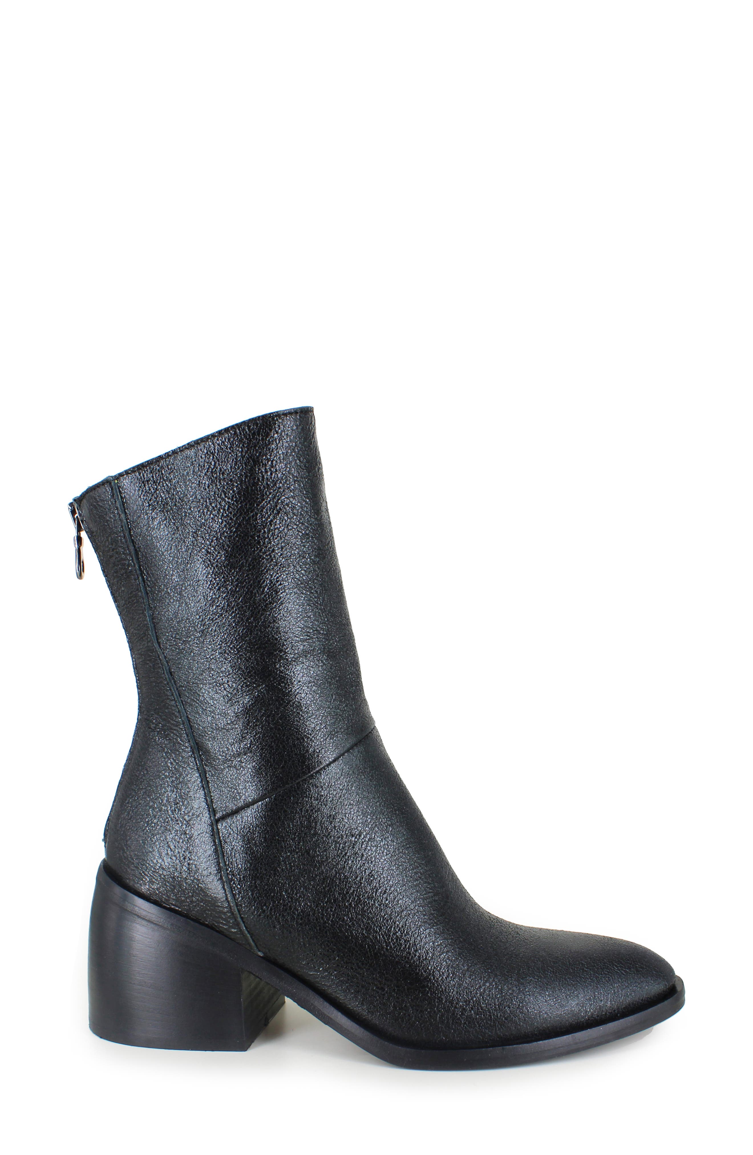 ZIGI Block Heel Bootie, Alternate, color, Black Leather