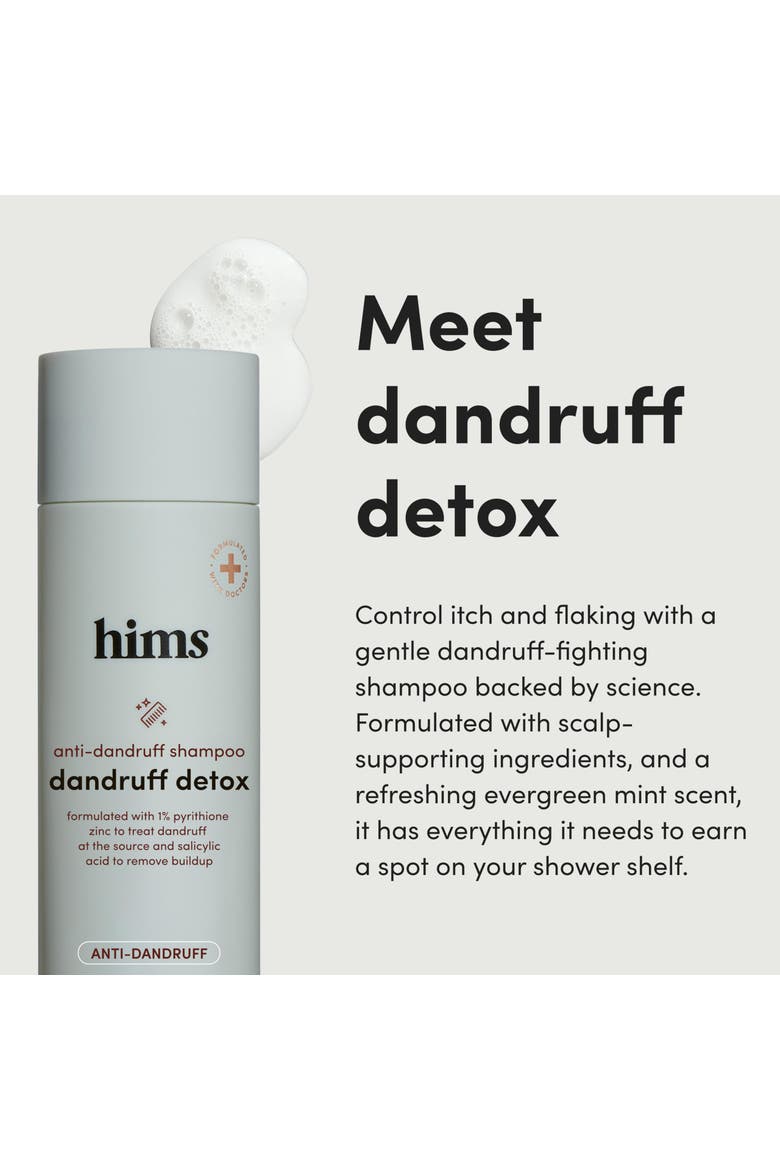 Dandruff Detox Shampoo Purifying, Soothing, Zinc Pyrithione Formula with Argan & Avocado Oils, Alternate, color, White