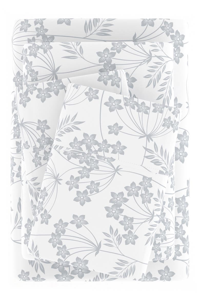 Premium Ultra Burst of Vines Pattern 4-Piece Bed Sheets Set, Alternate, color, CHANTILLY LACE