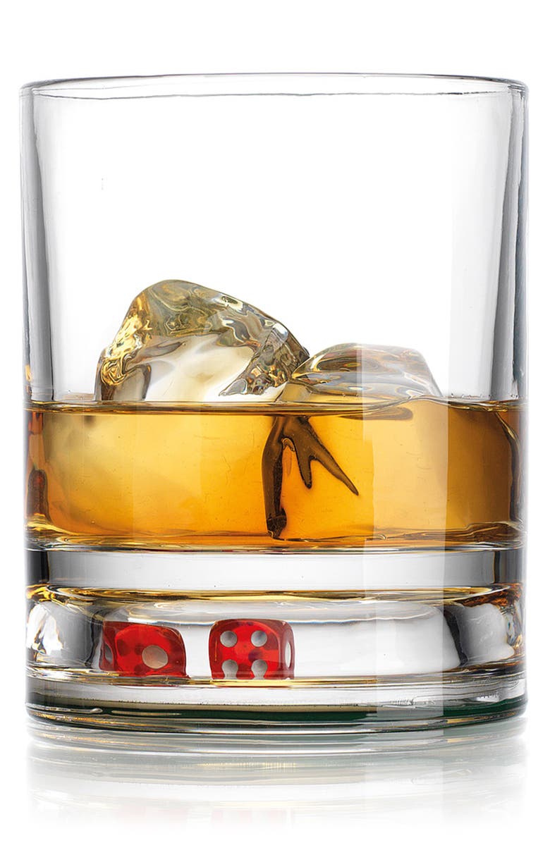 Godinger Craps Shoot Double Old Fashion Glass, Alternate, color, Multi