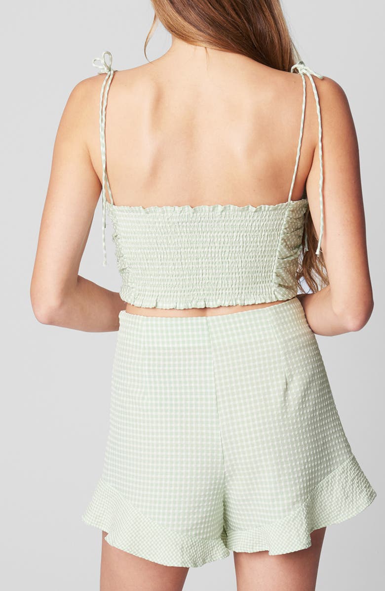 BLANKNYC Gingham Tie Shoulder Crop Top, Alternate, color,