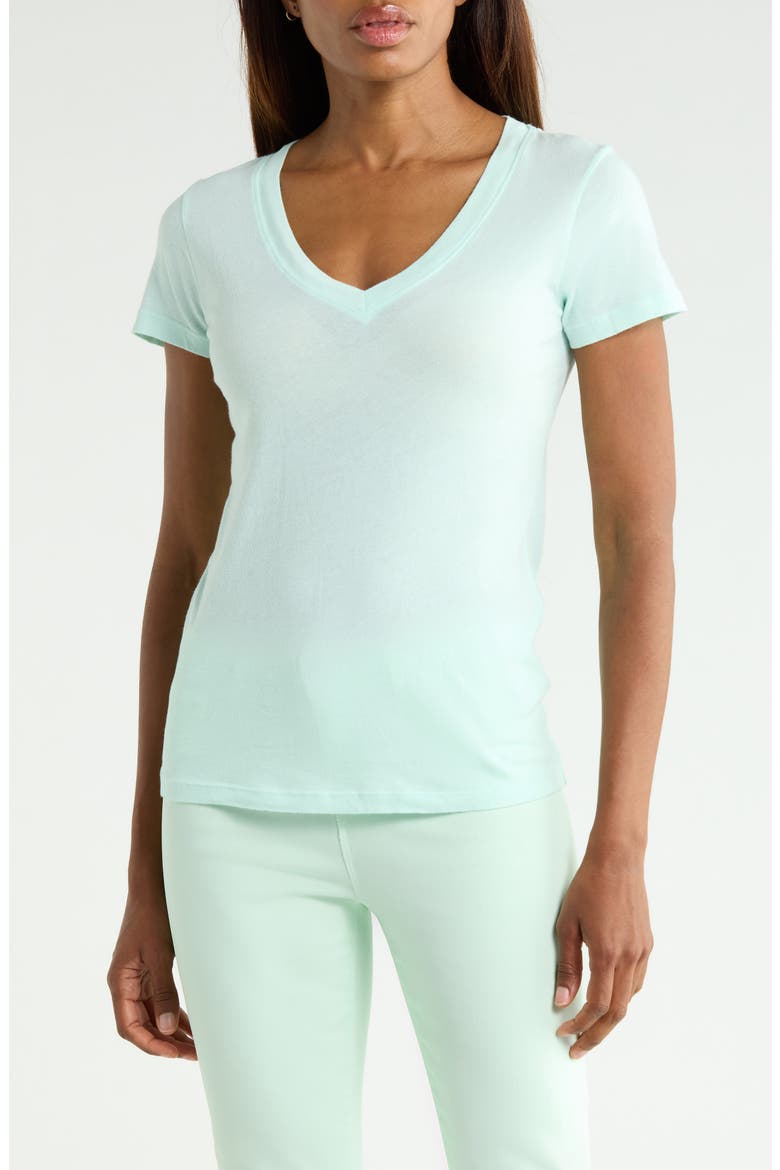 Becca V-Neck T-Shirt, Main, color, PALE JADE