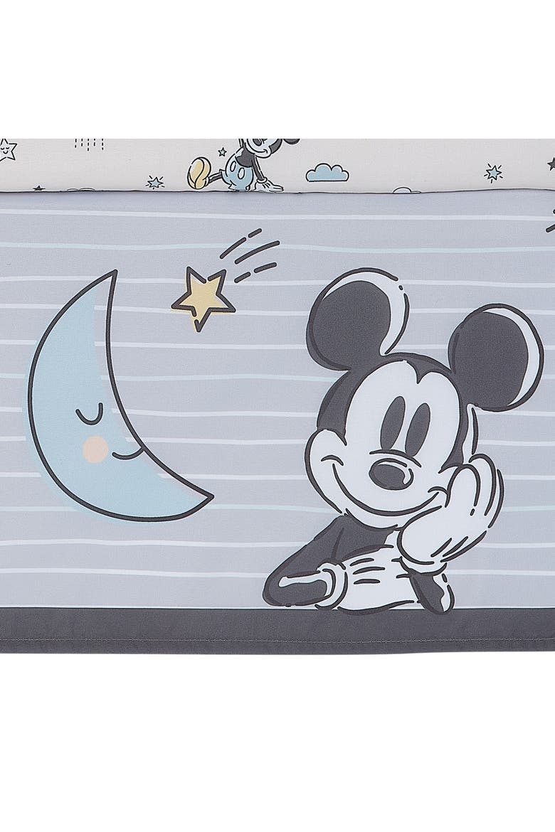 Disney Baby Moonlight Mickey Mouse 3-Piece Nursery Crib Bedding Set, Alternate, color, Gray