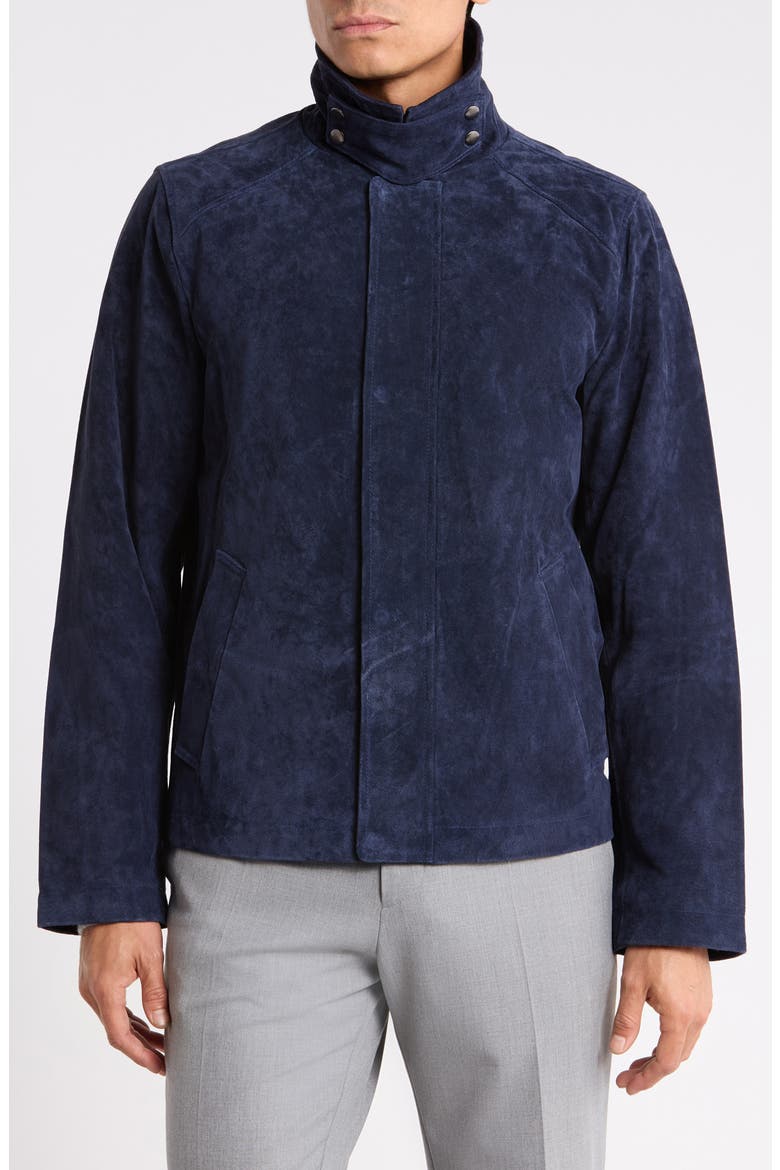 Leather Stable Jacket, Alternate, color, NAVY