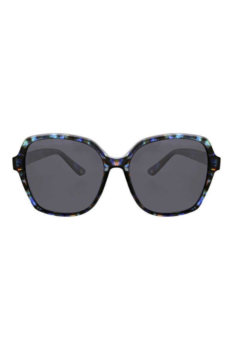 Angled Modern 58mm Square Polarized Sunglasses, Main, color, BLUE DEMI